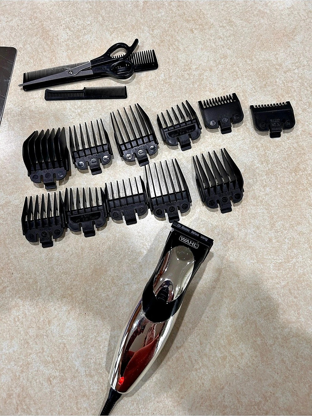 Wahl Chrome Pro Corded Hair Clipper with Attachments